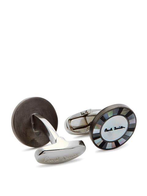 Paul Smith Paul Smith Mother-of-pearl Striped Cufflinks