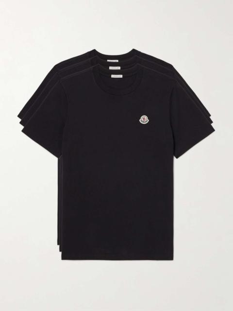 Three-Pack Logo-Appliquéd Cotton-Jersey T-Shirts