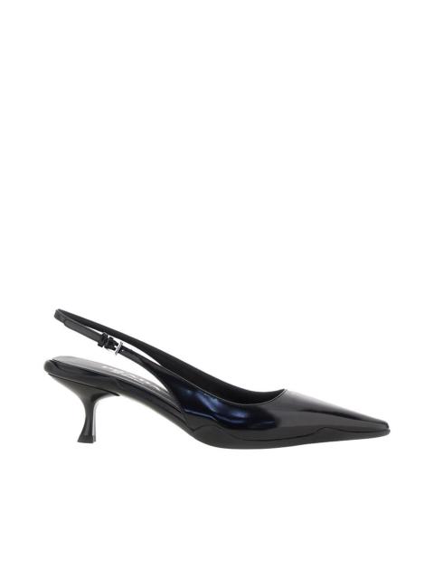Prada Prada Spazzolato Leather Slingback Pumps Black