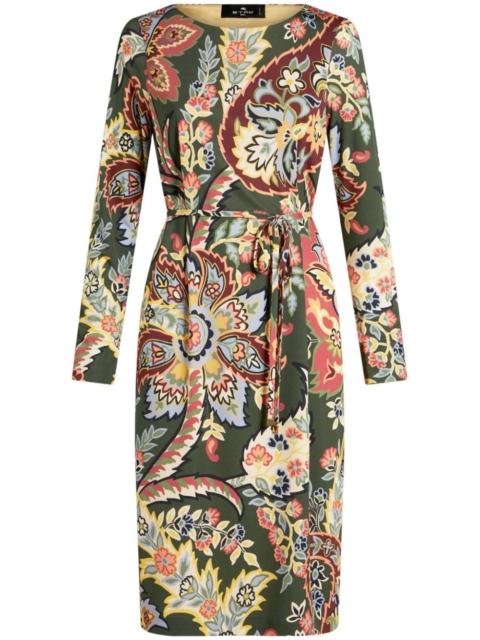 FARM RIO Black Majestic Garden Beaded Buckle Long Sleeve Mini Dress - 344142