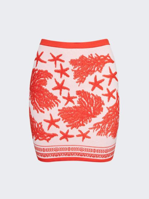 VERSACE Barocco Sea Knit Mini Skirt Dusty Rose
