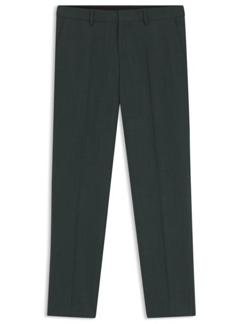 BOSS PATTERNED SLIM-FIT TROUSERS IN STRETCH WOOL