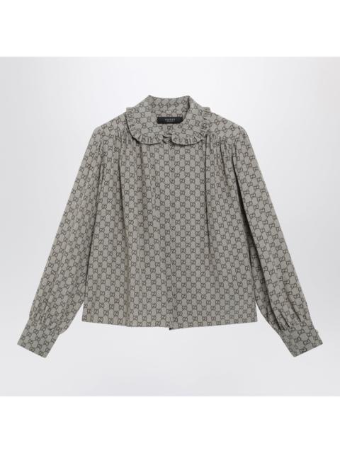 GUCCI Gucci Beige Gg Print Silk Crãªpe De Chine Shirt Women