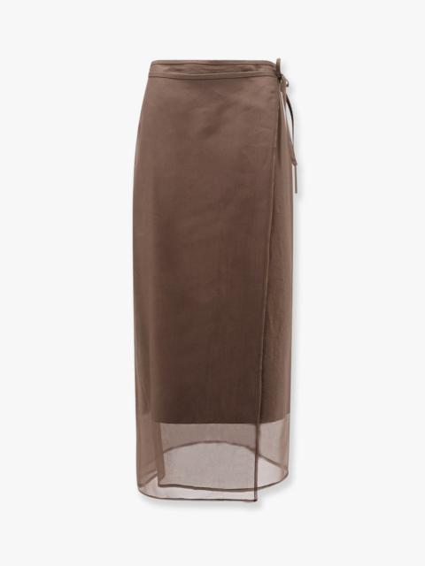 Brunello Cucinelli Cotton Blend Wrap-Around Skirt