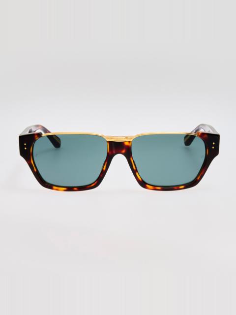 LINDA FARROW Marcel Sunglasses in Dark Tortoiseshell