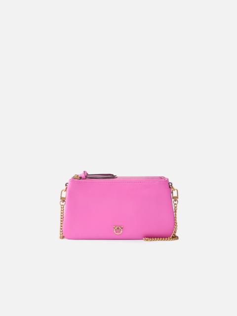 PINKO LEATHER MINI DOUBLE BAG WITH SHOULDER STRAP