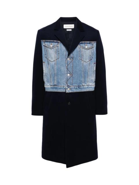 Alexander McQueen HYBRID SINGLE-BREASTED COAT