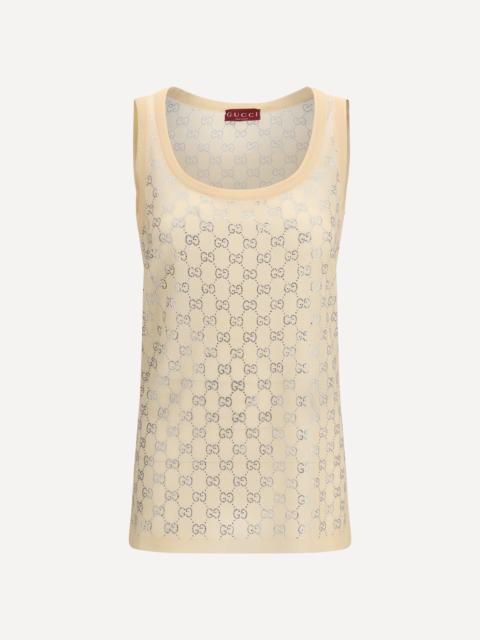 GUCCI Sleeveless Top with all-over glittering GG logo
