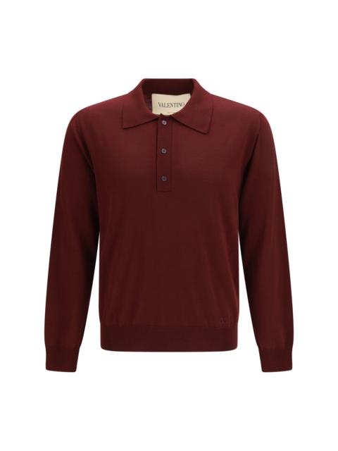 Valentino Valentino Wool Polo With Vlogo Embroidery