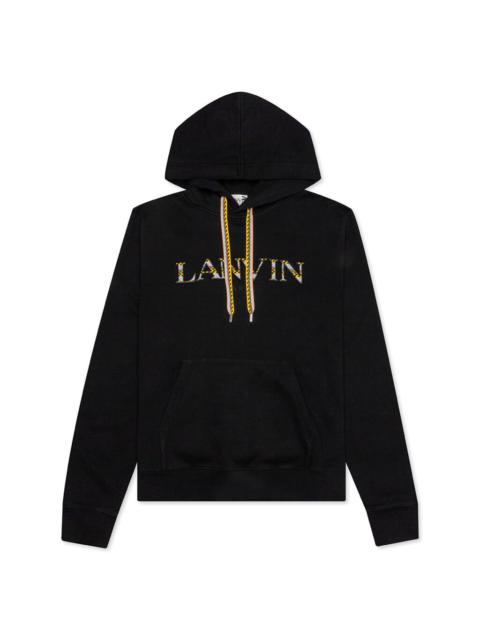 Lanvin LANVIN CURB EMBROIDERED HOODIE - BLACK