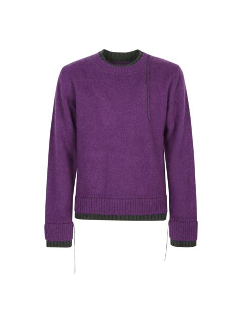 sacai double-layered ribbed sweater