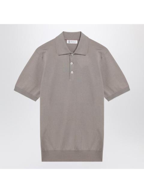 Brunello Cucinelli Brunello Cucinelli Light Brown Cotton Knit Polo Shirt Men