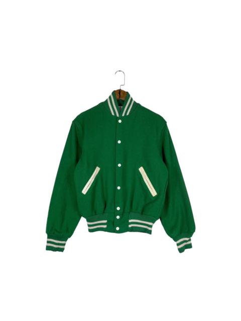 Other Designers Van - Vintage 80s Varsity Jacket Made In USA Snap Button Wool