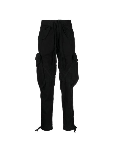 mid-rise tapered-leg trousers