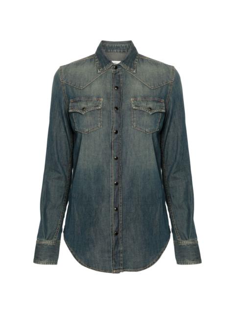 SAINT LAURENT press-stud denim shirt