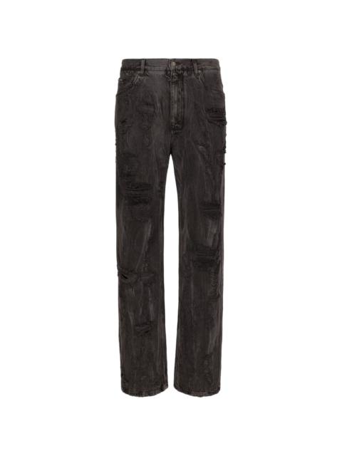 Dolce & Gabbana distressed straight-leg jeans