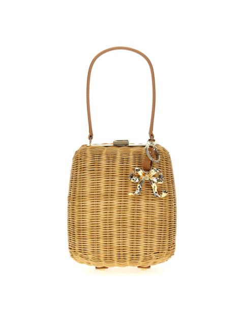 self-portrait self-portrait brown Rattan Bag With Keychain Handbag