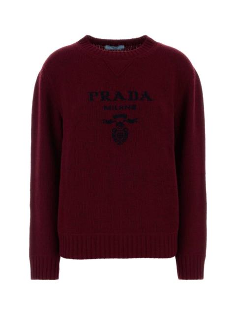 Prada Prada Women Burgundy Wool Blend Sweater