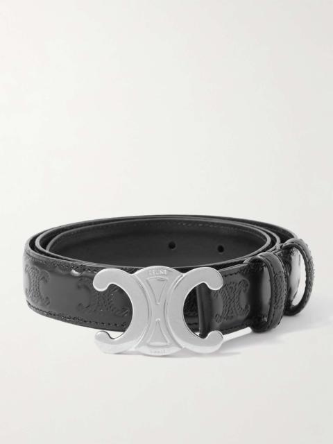 2.5cm Triomphe Logo-Debossed Leather Belt