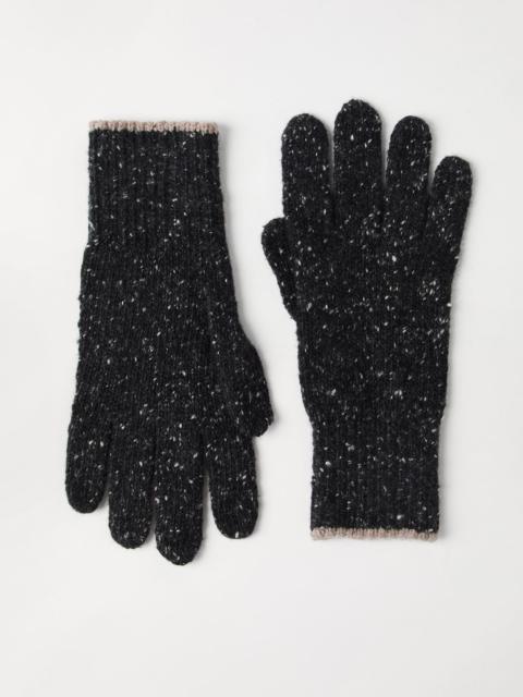 Brunello Cucinelli Flecked cashmere knit gloves