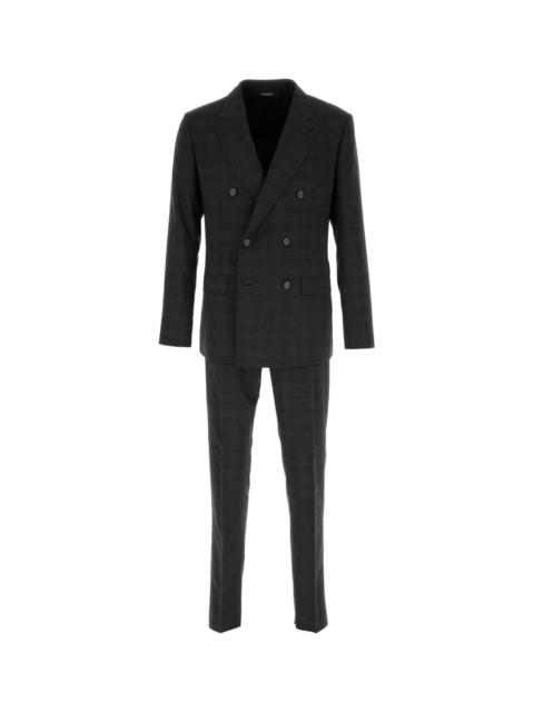 Dolce & Gabbana Dolce & Gabbana Men Embroidered Stretch Wool Blend Suit
