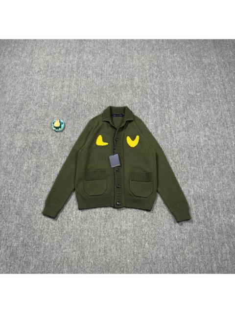 Louis Vuitton Louis Vuitton & LV Nigo collaboration olive green cardigan