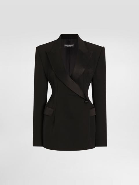 Dolce & Gabbana Double-breasted wool gabardine tuxedo jacket
