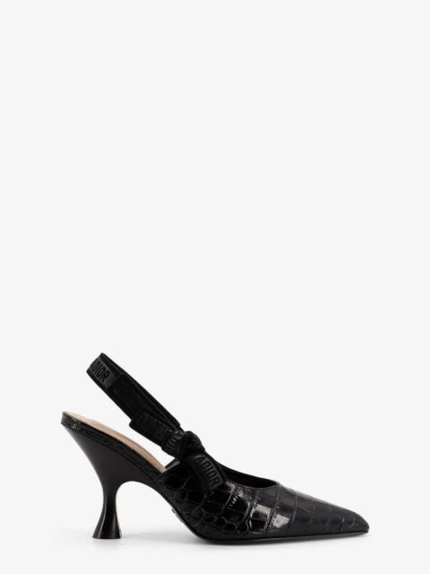 Dior Dior J'Adior Leather Slingback Pumps With Croco Effect