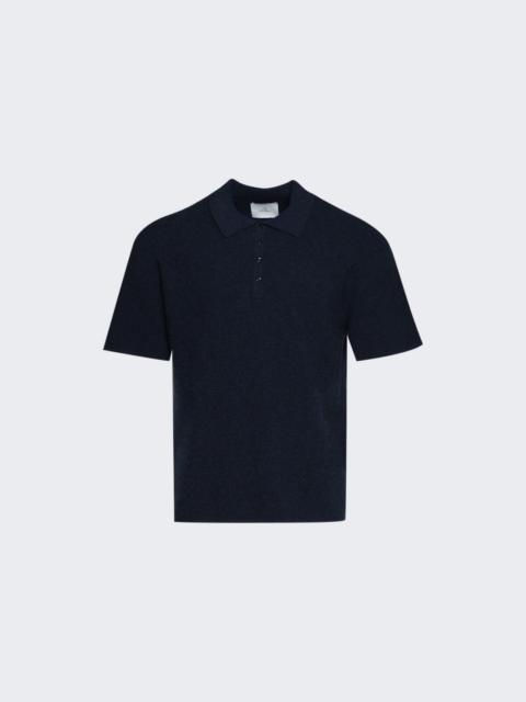 The Elder Statesman Superlight Waffle Stitch Polo Twilight