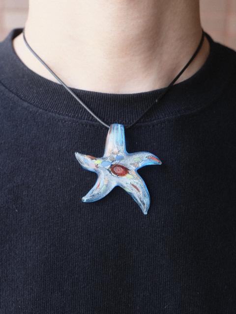 Other Designers Handmade - Lampwork Glass Blue Starfish Pendant Adjustable Necklace