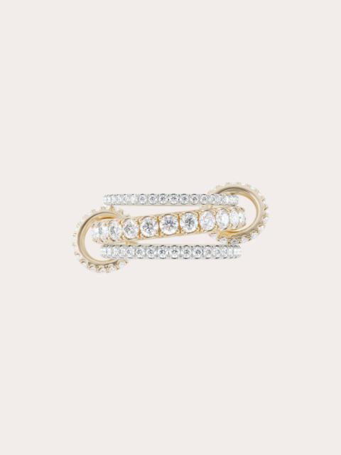 Spinelli Kilcollin Junia 18K Two-Tone Gold Diamond Pavé Linked Rings