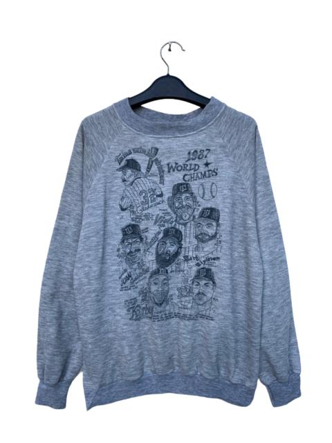 Other Designers Vintage - 🔥RARE🔥VINTAGE 1987 MLB WORLD CHAMPIONSHIPS MENS SWEATER