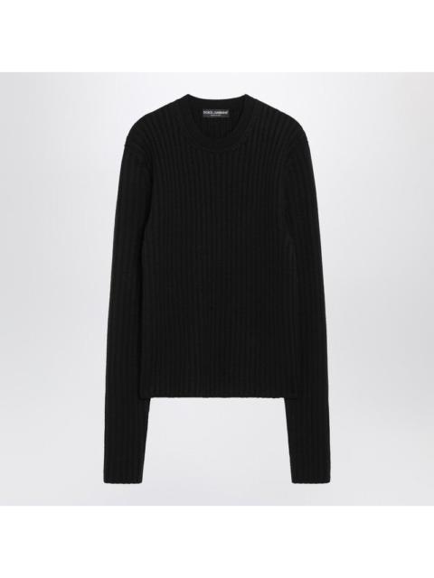 Dolce & Gabbana Dolce&Gabbana Black Ribbed Wool Sweater Men