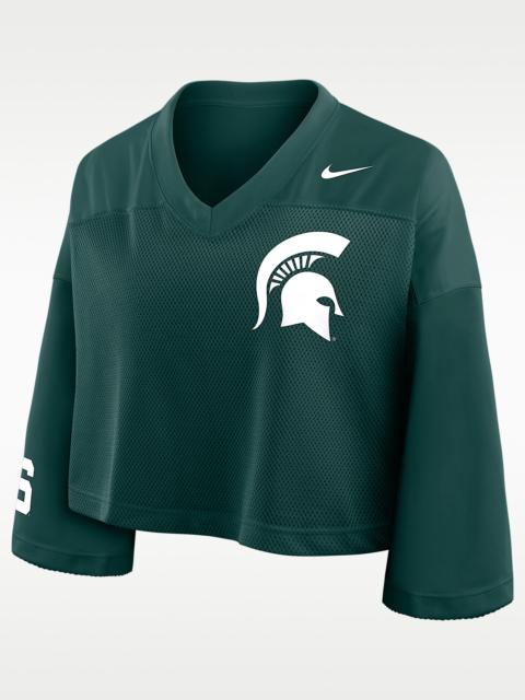 Nike Michigan State Jersey Women's Nike Dri-FIT College Cropped Top