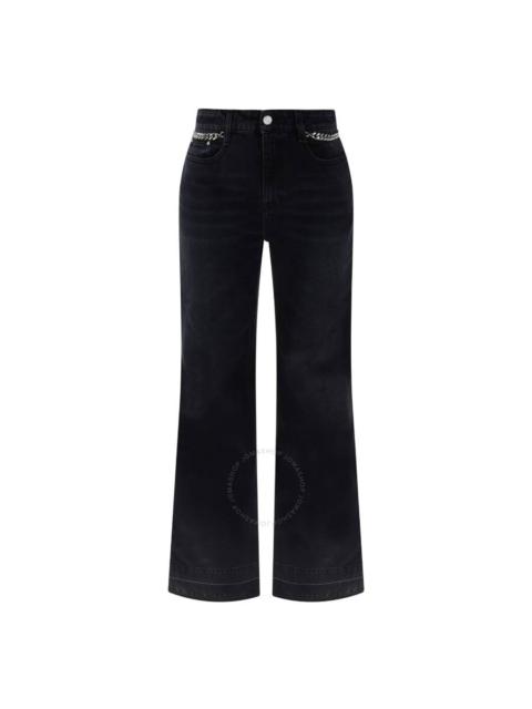 Stella McCartney Stella McCartney Black Falabella Cotton Denim Flared Leg Jeans