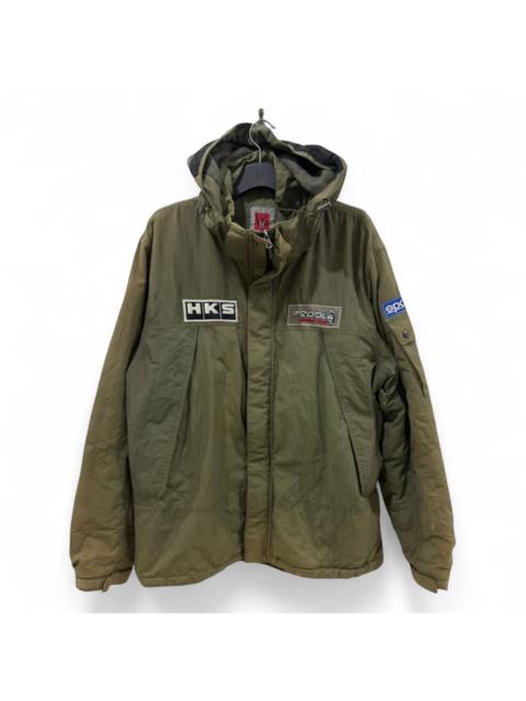 Other Designers Vintage - VTG HKS PRODL Turbo Racing Zipper Jacket Faded Green