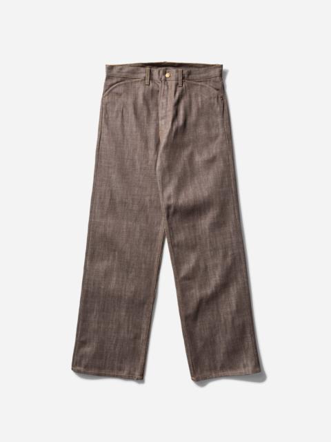BRAIN DEAD Men's Type 00 14.5oz Selvedge Denim Pants Brown