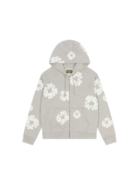 DENIM TEARS wreath-print zip-up hoodie