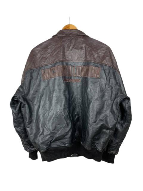 Other Designers Japanese Brand - Vintage Michiko London Embroidered Logo Leather Bomber