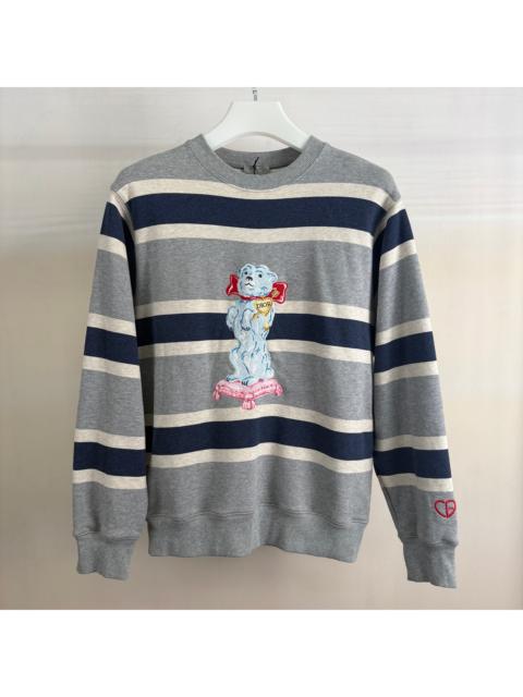 Dior Dior Bobby Dog-Embroidered Striped Sweatshirt