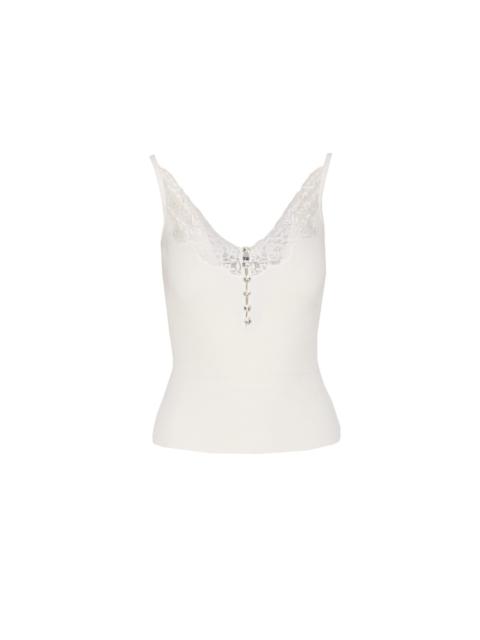 Self Portrait Women Lace Trim Knit Top