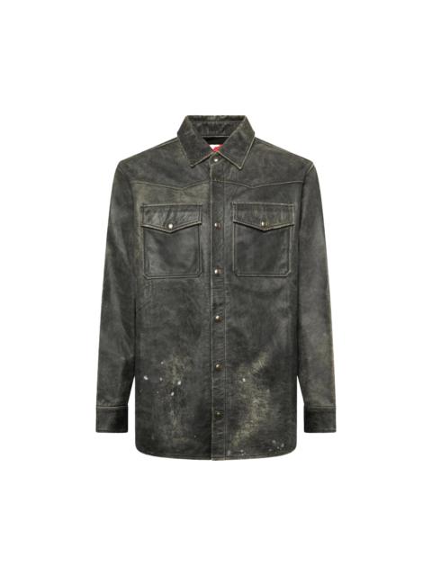 KUSIKOHC Leather Printed Shirt 'Black'