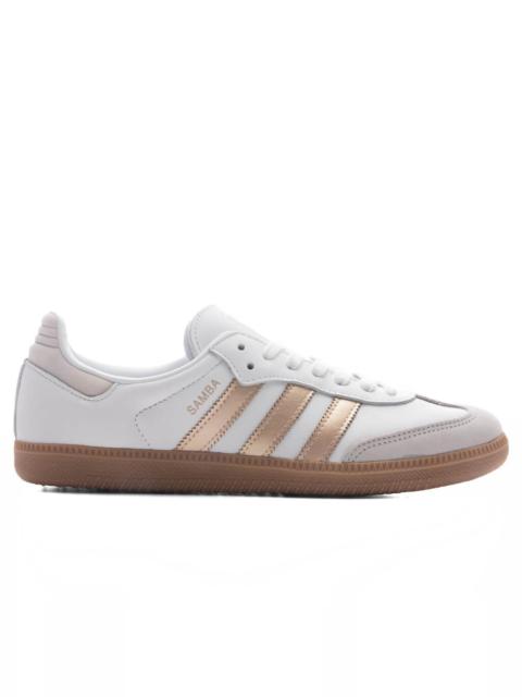 adidas Originals WOMEN'S SAMBA OG - FOOTWEAR WHITE/WONDER GOLD METALLIC/GREY ONE