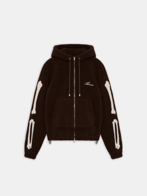 AMIRI BONES FLEECE ZIP HOODIE