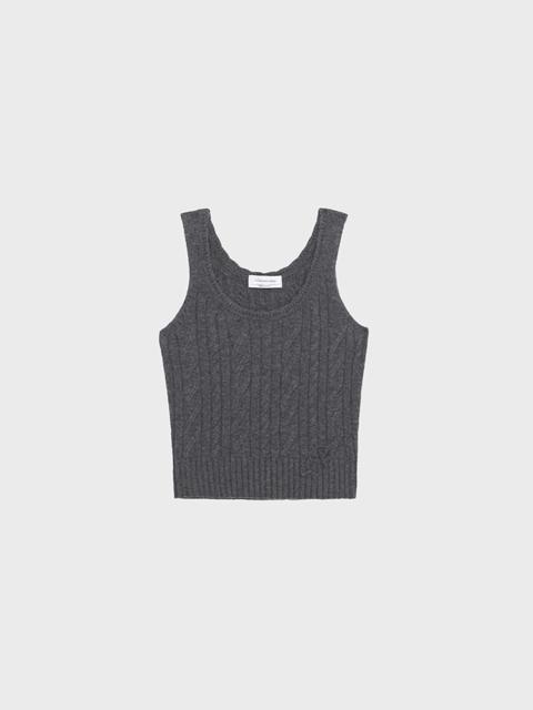 Blumarine TANK TOP IN RIBBED CASHMERE AND WOOL WITH TORCHON DETAILING