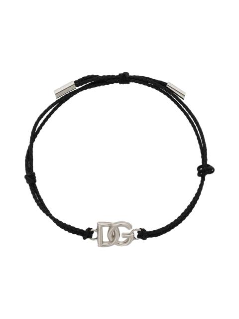 Dolce & Gabbana Small Dg Logo Cord Bracelet