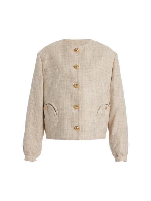 BLAZÉ MILANO Cythera Gliss Bouclé Bolero Jacket ivory