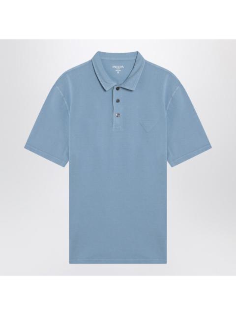 Prada Periwinkle-Coloured Polo Shirt In Cotton Men