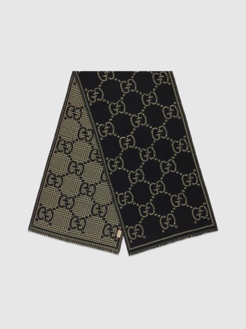 GUCCI Check GG wool scarf