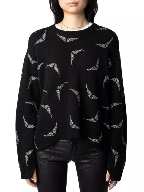 Zadig & Voltaire Cashmere Diamante Wings Sweater